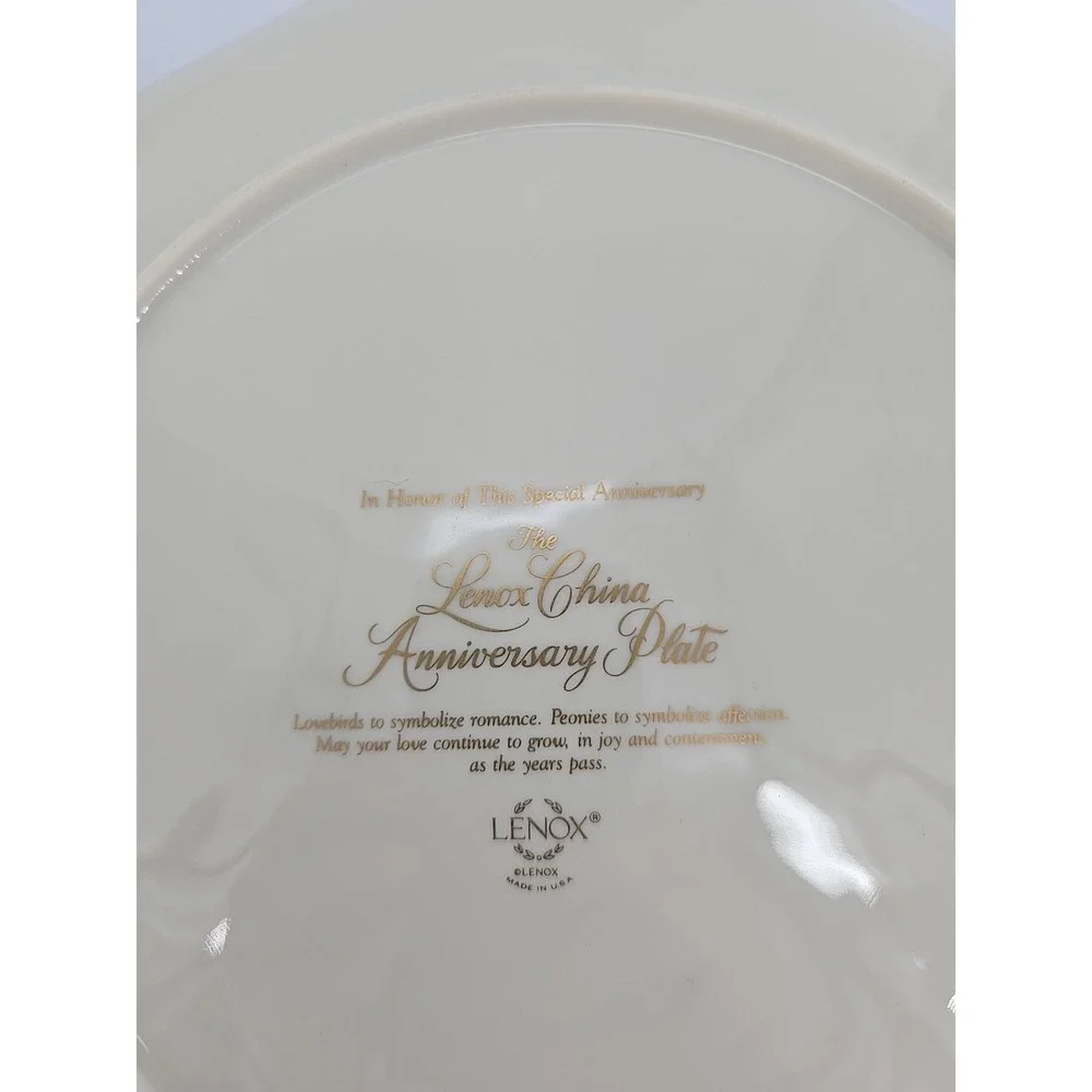 2 LENOX Sleek Creamy W/Gold Trim Pitchers In Bowl +Floral Bird Anniversary Plate
